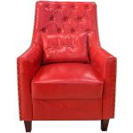 0084104 Furniture Tufted Armchair With Nail Heads Red Dubai Sharjah Abu Dhabi
