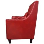 0084105 Furniture Tufted Armchair With Nail Heads Red Dubai Sharjah Abu Dhabi