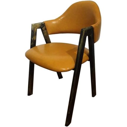0084295 Coffee Arm Chair With High Density Foam Sitting Yellow Dubai Sharjah Abu Dhabi