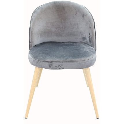 0084307 Furniture Velvet Home Chair Grey Dubai Sharjah Abu Dhabi