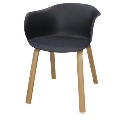 0538997 Fiber Plastic Wooden Seat With Metallic Legs Black Dubai Sharjah Abu Dhabi
