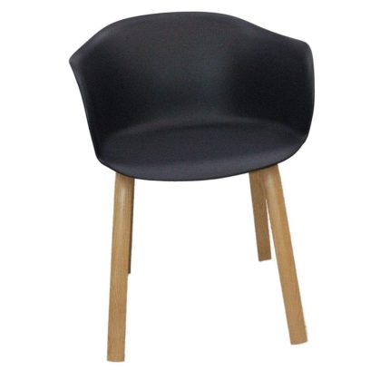 0538998 Fiber Plastic Wooden Seat With Metallic Legs Black Dubai Sharjah Abu Dhabi