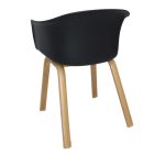 0538999 Fiber Plastic Wooden Seat With Metallic Legs Black Dubai Sharjah Abu Dhabi