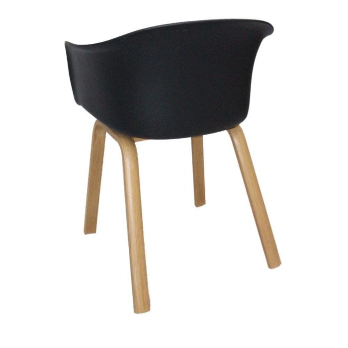 0538999 Fiber Plastic Wooden Seat With Metallic Legs Black Dubai Sharjah Abu Dhabi