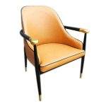 0539021 Classical Fabric Seat With Metallic Legs Black Gold Dubai Sharjah Abu Dhabi