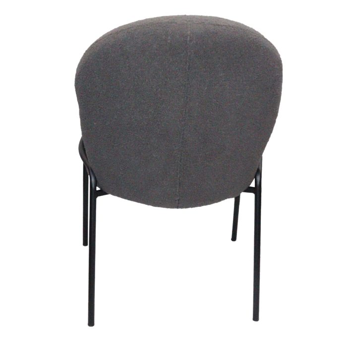 0584096 Armless Velvet Fabric Dining Chair Grey Dubai Sharjah Abu Dhabi