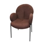 0584102 Velvet Fabric Living Room Chair With Armrest Brown Dubai Sharjah Abu Dhabi