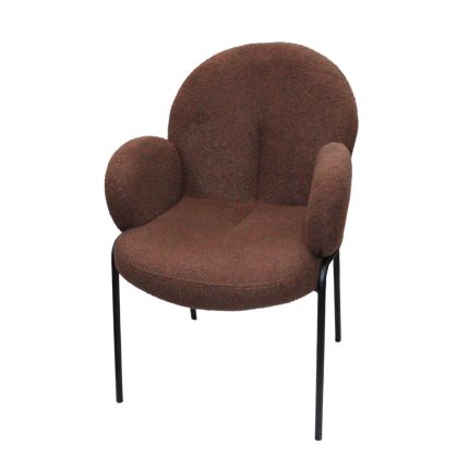 0584102 Velvet Fabric Living Room Chair With Armrest Brown Dubai Sharjah Abu Dhabi