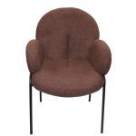 0584103 Velvet Fabric Living Room Chair With Armrest Brown Dubai Sharjah Abu Dhabi