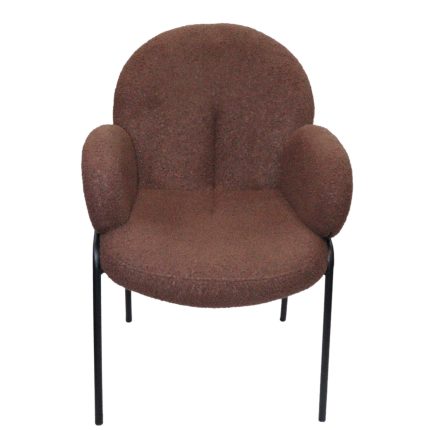 0584103 Velvet Fabric Living Room Chair With Armrest Brown Dubai Sharjah Abu Dhabi