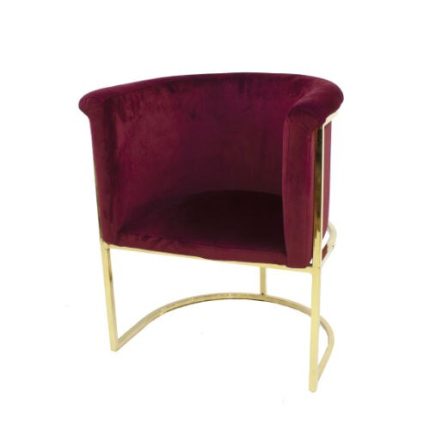 0632451 Arm Chair With Stainless Frame Red Dubai Sharjah Abu Dhabi