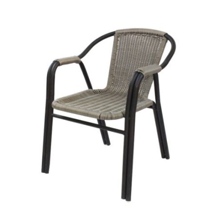 0632506 Modern Rope Garden Chair With Metal Frame Beige Dubai Sharjah Abu Dhabi