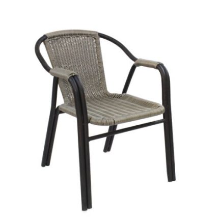 0632507 Modern Rope Garden Chair With Metal Frame Beige Dubai Sharjah Abu Dhabi