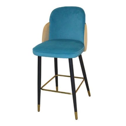 0634993 Pu Leather Bar Chair Blue Grey Dubai Sharjah Abu Dhabi
