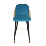 0634994 Pu Leather Bar Chair Blue Grey Dubai Sharjah Abu Dhabi