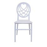 0654750 Heart Back Fiber Plastic Dining Chair White Dubai Sharjah Abu Dhabi