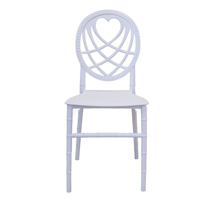 0654750 Heart Back Fiber Plastic Dining Chair White Dubai Sharjah Abu Dhabi