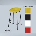 065478 High Bar Stool With Powder Coated Metal Legs Multicolor Dubai Sharjah Abu Dhabi