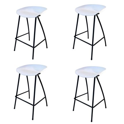 0664001 Modern Bar Stool White Set Of 4 Pcs Dubai Sharjah Abu Dhabi