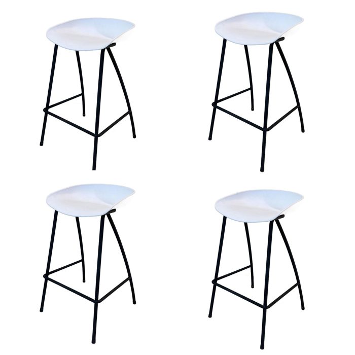 0664001 Modern Bar Stool White Set Of 4 Pcs Dubai Sharjah Abu Dhabi