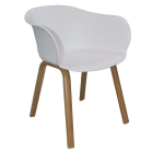 Fiber Plastic Wooden Seat With Metallic Legs White Dubai Sharjah Abu Dhabi