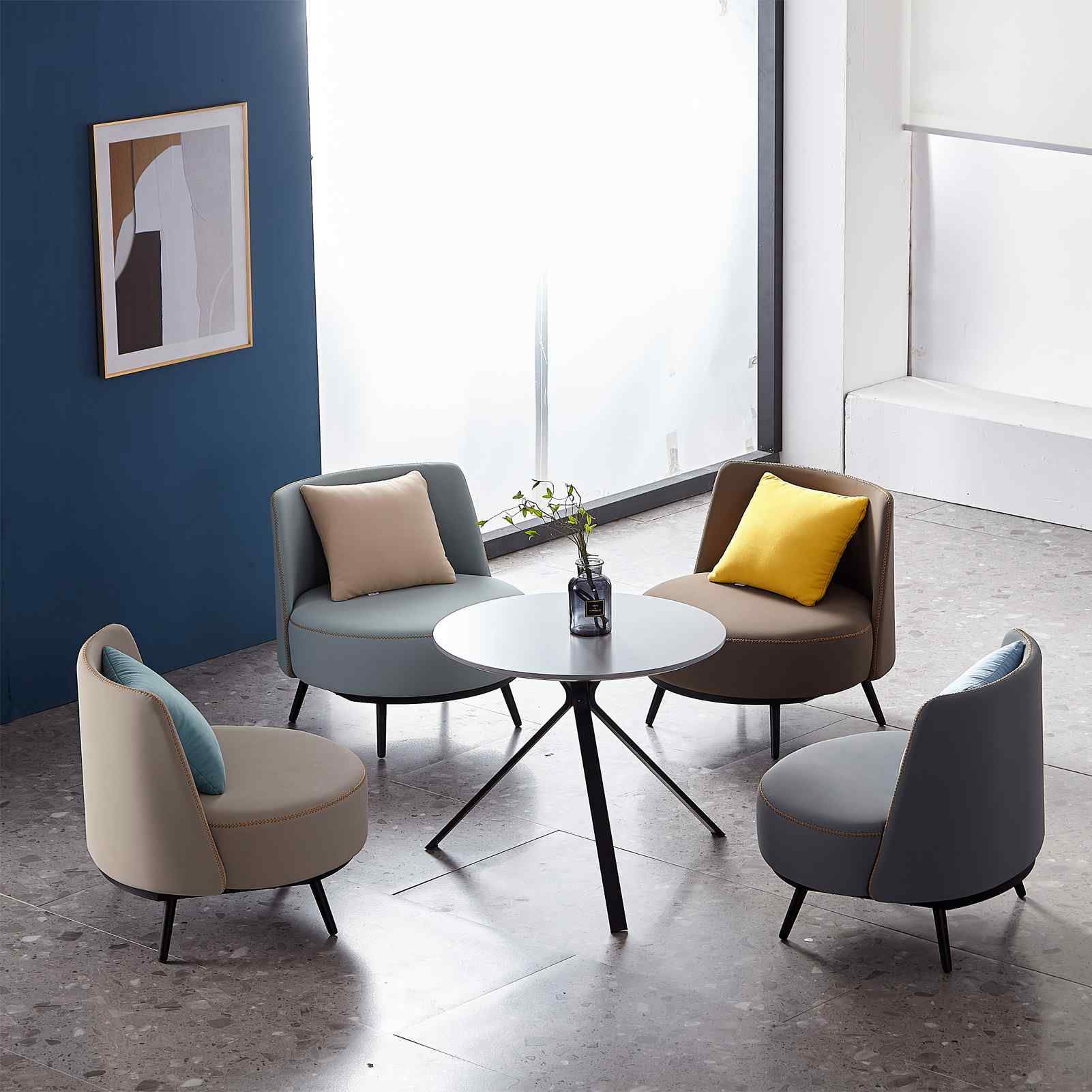 Accent Armchair with Cushion, PU Leather Dubai Sharjah Abu Dhabi8