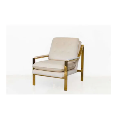 Armchairs Sofa With Steel Frame, Beige
