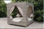 Bali Transitional Designed Daybed With Cushions, Beige