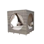 Bali Transitional Designed Daybed With Cushions, Beige