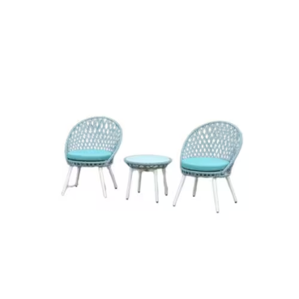 Creative Living Outdoor Garden Bistro Set, Sky Blue - Set Of 3 Pcs