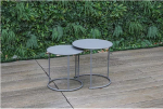Creative Living Round Nesting Coffe Table, Dark Grey - Set Of 2 Pcs