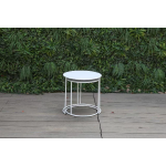 Creative Living Round Nesting Coffe Table, White - Set Of 2 Pcs