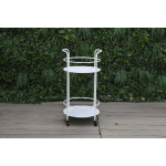 Creative Living Round Steel Serving Trolley, White
