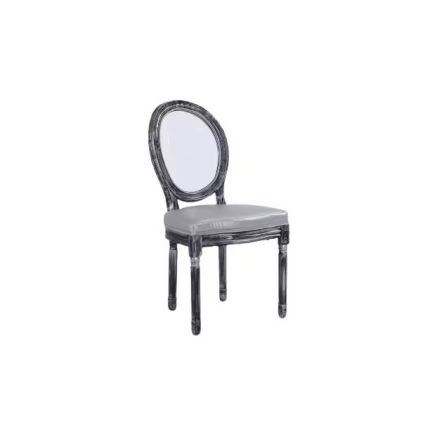Creative Living Vintage Design Upholstered Chair W/ Acrylic Glass Back, Multicolour