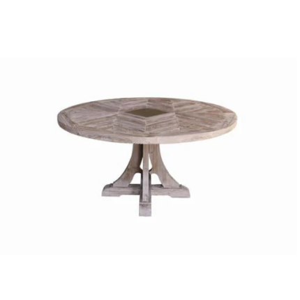 Distinctively Designed Round Table, Light Brown