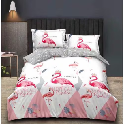 Duvet Bedding Cover, Set Of 6 - White & Pink