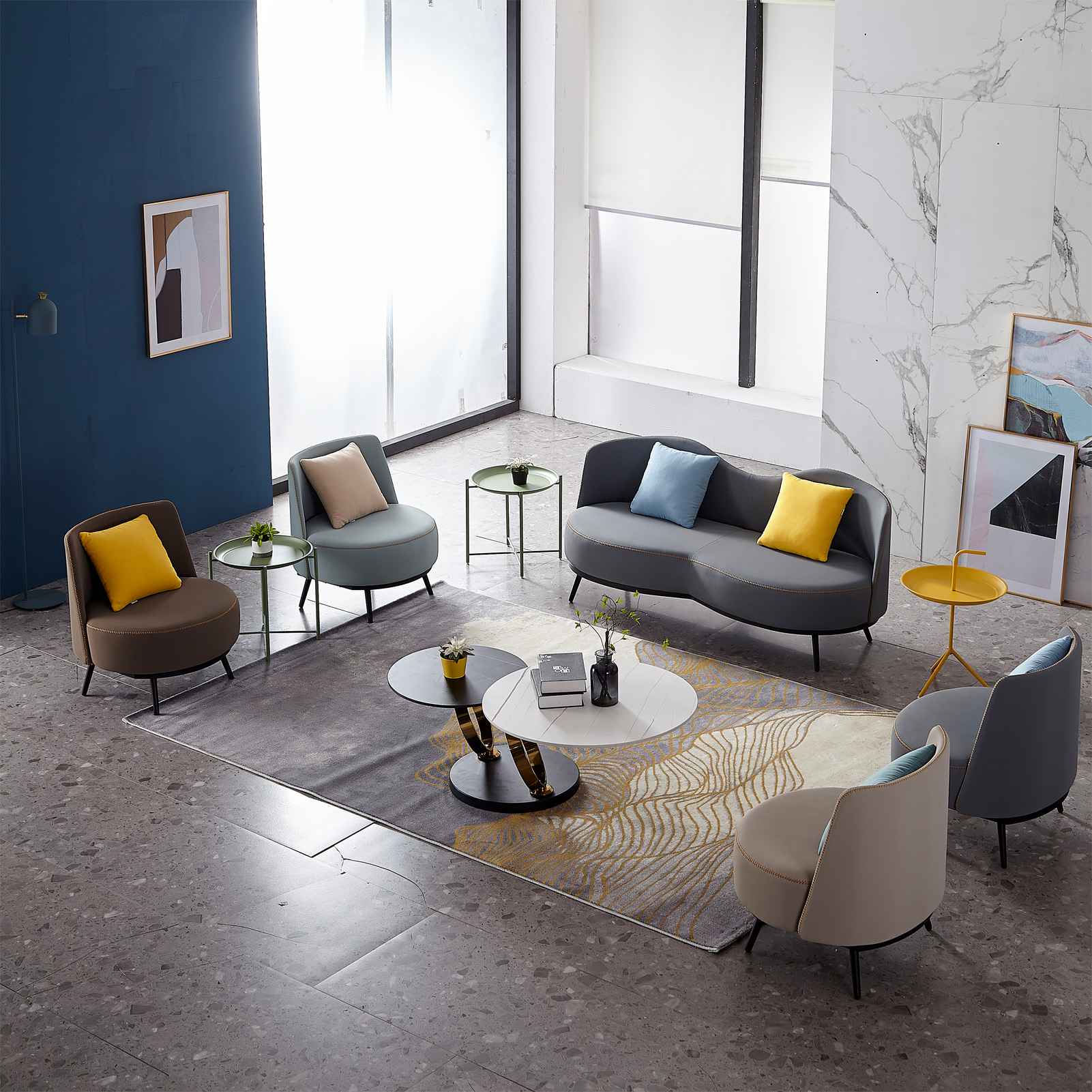 Navar Accent Chair with Cushion PU Leather Dubai Sharjah Abu Dhabi 3