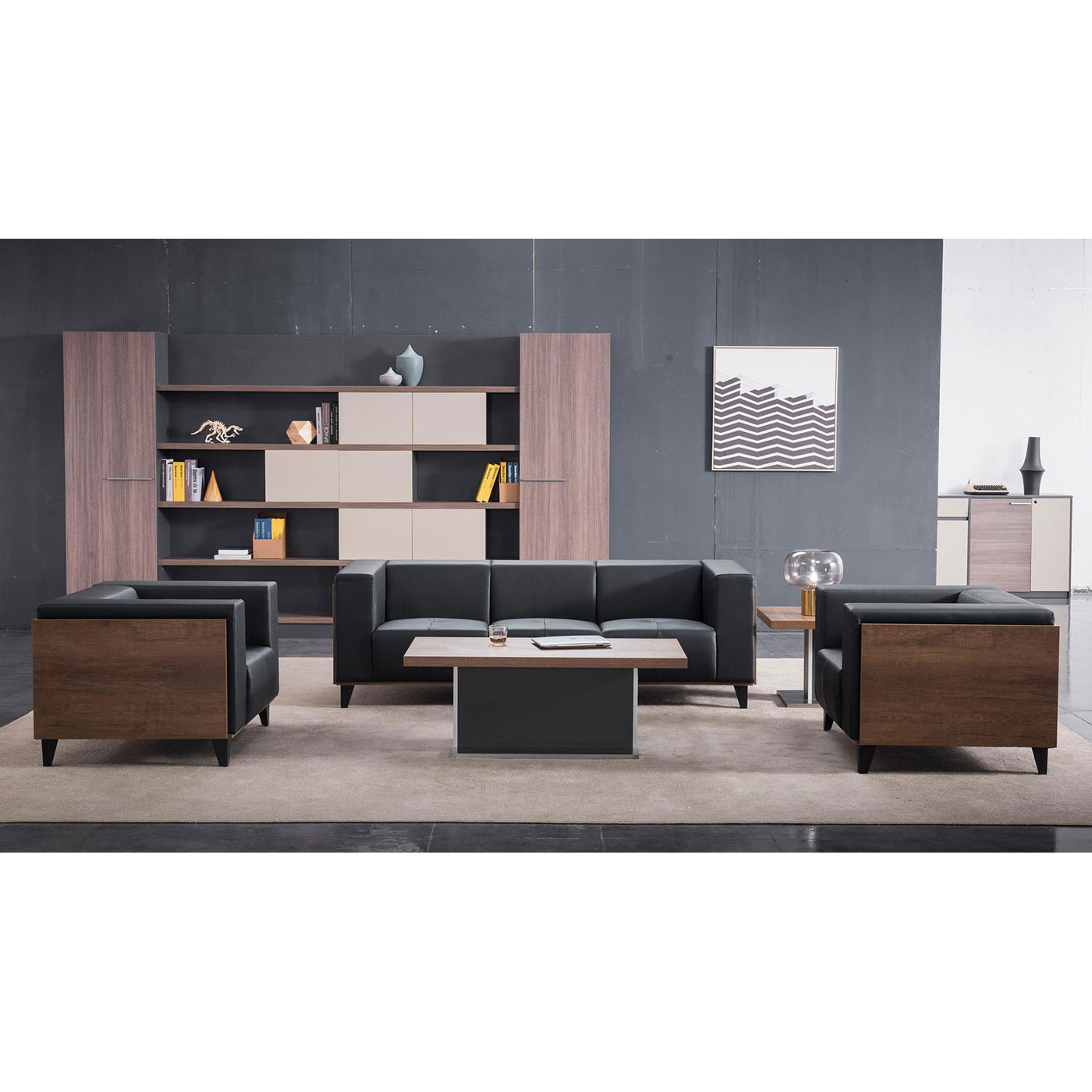 One Seat Wide Square Arm Sofa MG-366-1S Black Dubai Sharjah Abu Dhabi 16