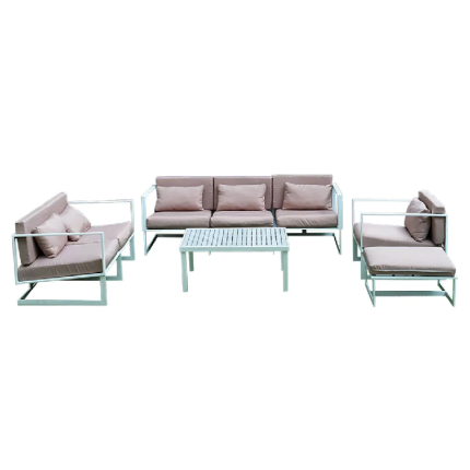 Outdoor Garden Aluminum 7 Seater Sofa Set