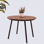 Round Shape Side Table - Brown & Grey