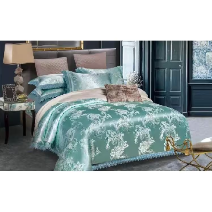 Silk & Cotton King Size Duvet Cover Set, Set of 6pcs