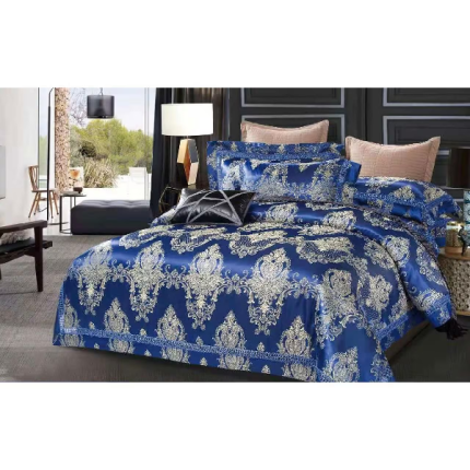Silk & Cotton King Size Duvet Cover Set, Set of 6pcs,