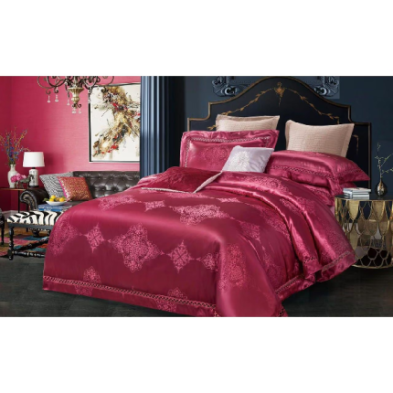 Silk & Cotton King Size Duvet Cover Set, Set of 6pcs