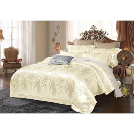Silk & Cotton King Size Duvet Cover Set, Set of 6pcs