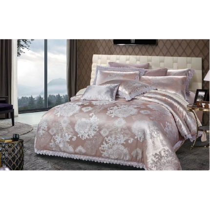 Silk & Cotton King Size Duvet Cover Set, Set of 6pcs