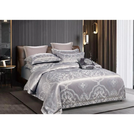 Silk & Cotton King Size Duvet Cover Set, Set of 6pcs