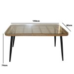 0654776 Premium Glass Dining Table-140x80cm Brown Dubai Sharjah Abu Dhabi