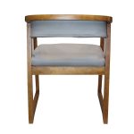 0654768 Leather And Solid Wood Dining Chair Grey Dubai Sharjah Abu Dhabi