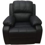 0084117 Faux Leather Recliner Single Seater Black Dubai Sharjah Abu Dhabi