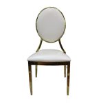 0664055 Modern High Quality Leather Dining Chair Gold White Dubai Sharjah Abu Dhabi